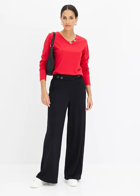 T-shirt manches longues détails œillets, bonprix