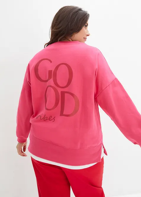 Sweat-shirt oversize en coton, bonprix