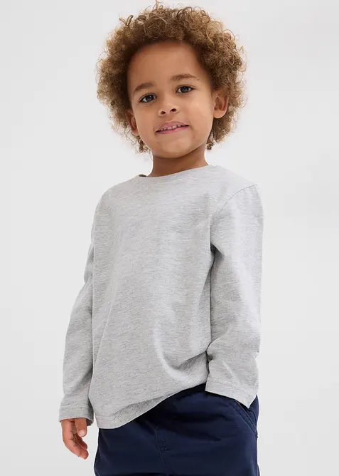 Lot de 3 T-shirts manches longues coton, bonprix