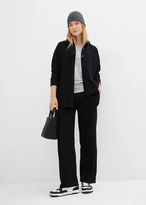 Longue veste molletonnée à poches, bonprix