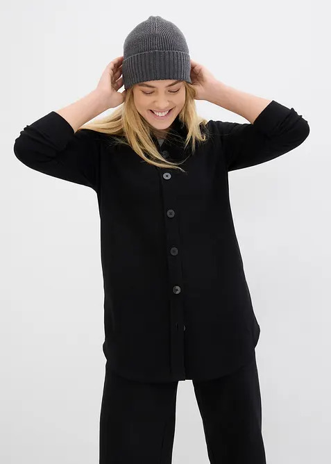 Longue veste molletonnée à poches, bonprix