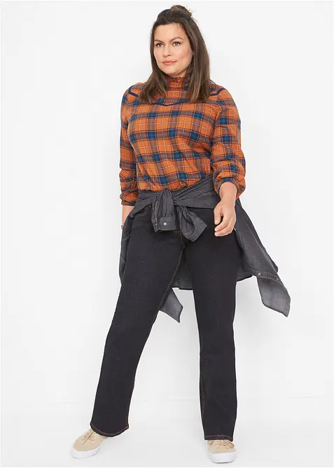 Jean droit taille mi-haute, extensible, bonprix