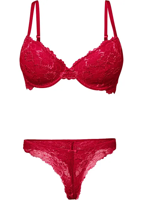 Soutien-gorge à coques + string en dentelle (ens. 2 pces), bonprix