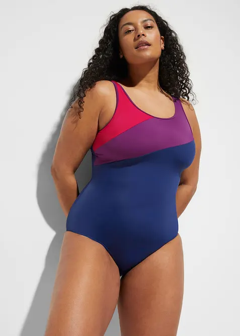 Maillot 1 pièce sportif avec empiècements contrastants, bonprix