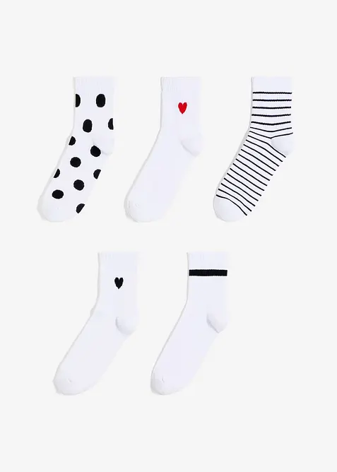 Lot de 5 paires de chaussettes de tennis courtes, bonprix