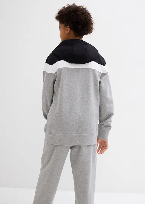 Sweat zipp&eacute; &agrave; capuche en coton m&eacute;lang&eacute;, bonprix