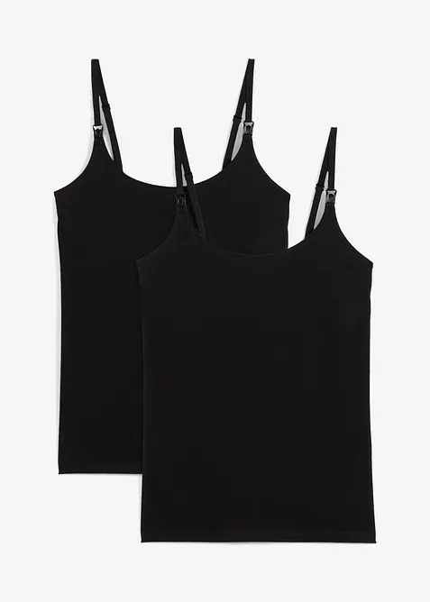 Lot de 2 tops d&rsquo;allaitement en coton, bonprix
