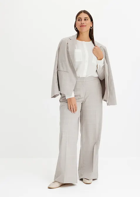 Pantalon large en viscose m&eacute;lang&eacute;e, bonprix