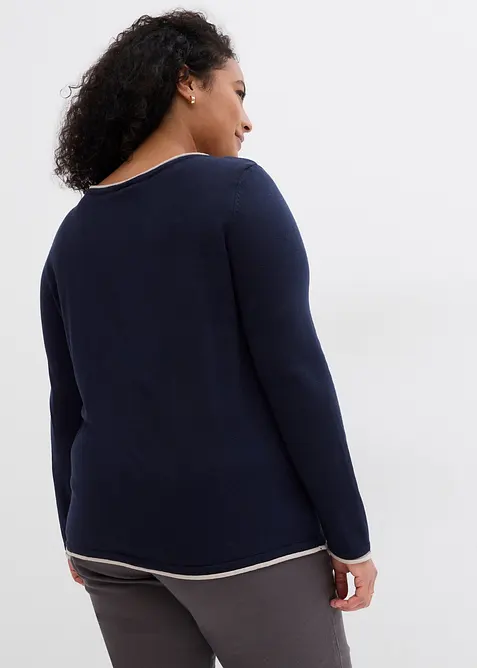 Pull en fine maille de coton mélangé, bonprix