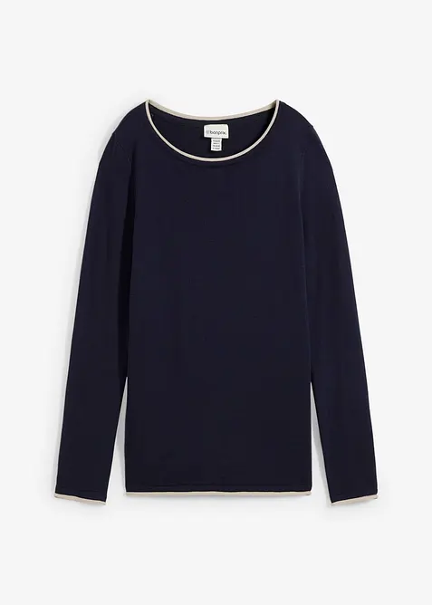 Pull en fine maille de coton mélangé, bonprix