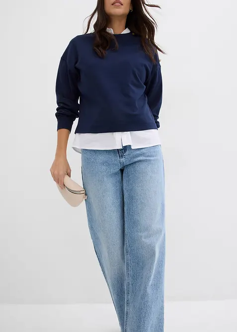 Jean large taille haute, longueur sol, bonprix