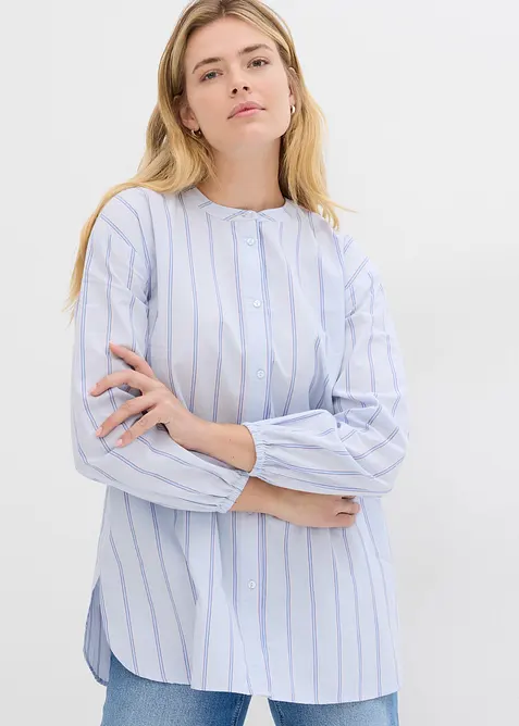 Long chemisier en popeline de coton, bonprix