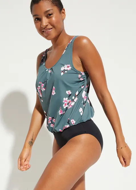 Maillot 1 pièce avec haut forme ballon, bonprix