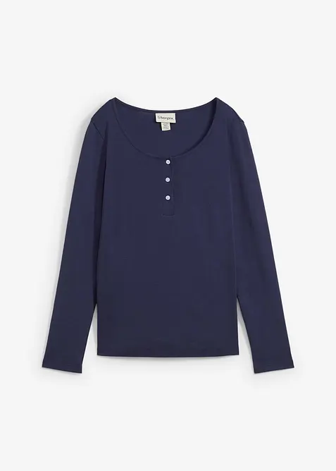 T-shirt manches longues &agrave; col rond, bonprix