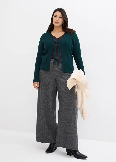 Pantalon à motif chevrons, laine majoritaire, bonprix