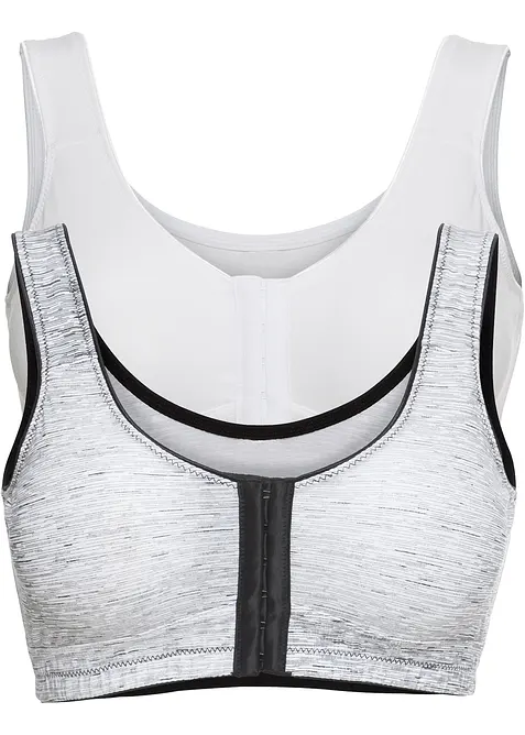 Lot de 2 soutiens-gorge fermeture devant, sans armatures, bonprix