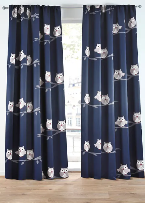Rideau obscurcissant motif chouettes (1 pce), bonprix