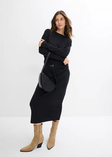 Robe midi en Punto di Roma confortable, bonprix