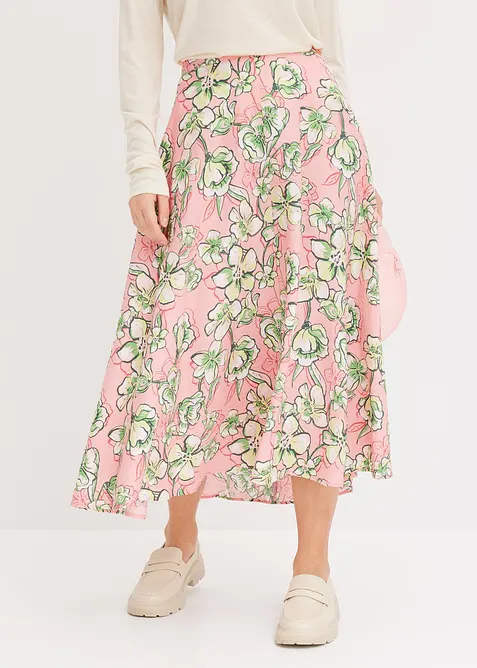 Jupe midi fluide en viscose mélangée, bonprix