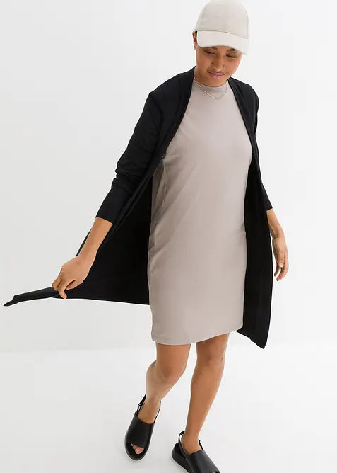 Gilet long et doux en viscose extensible, bonprix