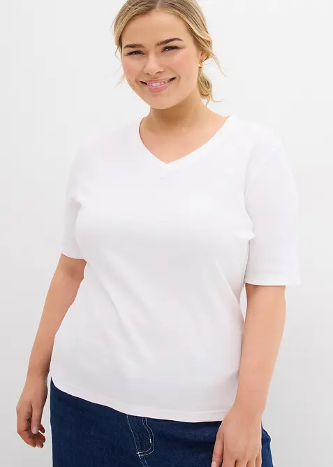 Lot de 2 T-shirts c&ocirc;tel&eacute;s, bonprix