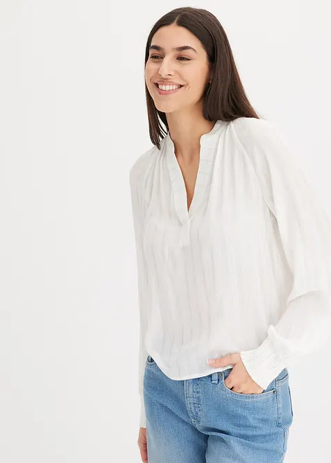 Blouse avec lurex, effet froissé, bonprix