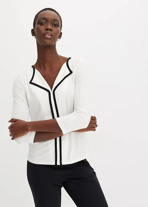 T-shirt à liseré contrastant, bonprix