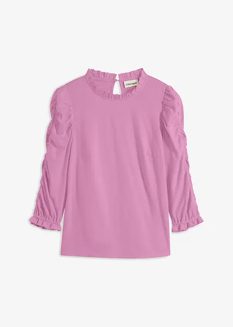 T-shirt à manches 3/4 et fronces, bonprix