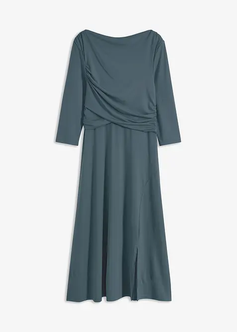 Robe midi drap&eacute;e manches 3/4, bonprix