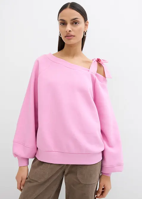 Sweat-shirt ample, asym&eacute;trique, bonprix