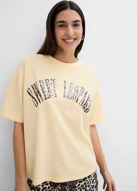 T-shirt doux et oversize en coton extensible, bonprix
