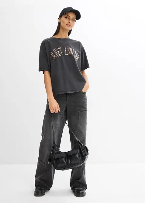T-shirt doux et oversize en coton extensible, bonprix