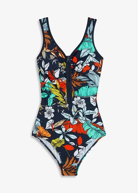 Maillot 1 pi&egrave;ce, zip devant, bonprix