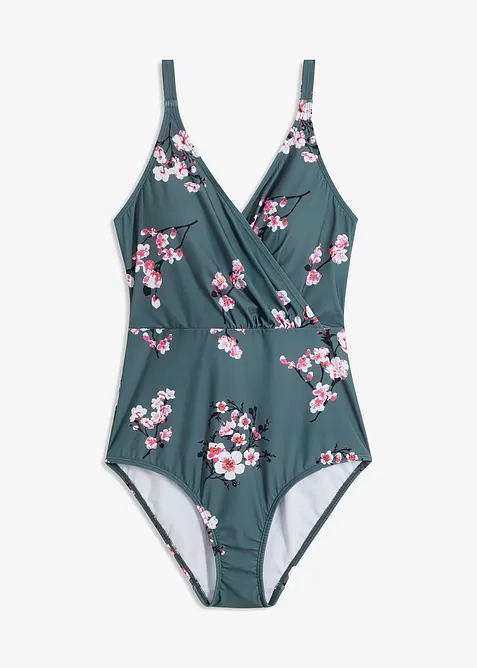 Maillot 1 pièce sculptant effet croisé, maintien léger, bonprix