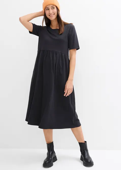 Robe &eacute;vas&eacute;e en jersey de coton &eacute;pais, bonprix