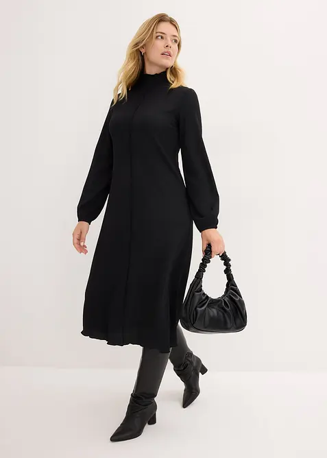 Robe midi en crêpe texturé, bonprix