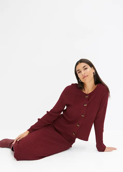 Gilet en maille côtelée, viscose majoritaire, bonprix