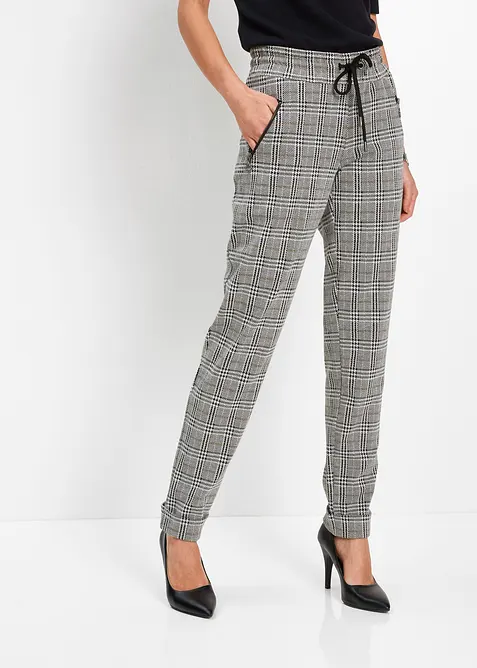 Pantalon jogger à carreaux Prince de Galles, bonprix