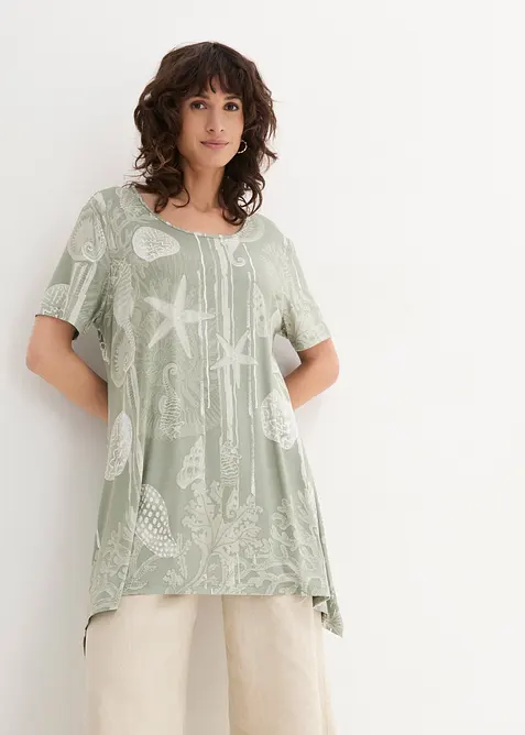 T-shirt long en viscose extensible, bonprix