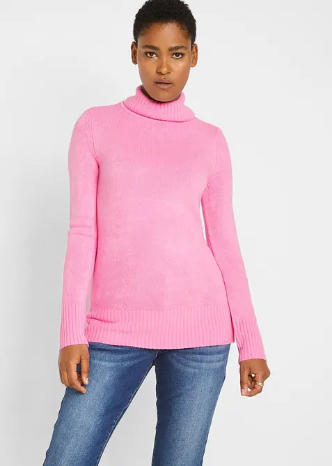 Pull col roul&eacute; basique, bonprix