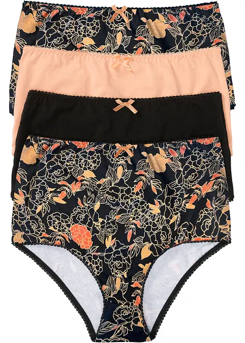 Lot de 4 slips taille haute, bonprix