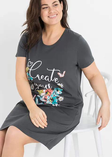 Lot de 2 chemises de nuit courtes 100% coton, bonprix