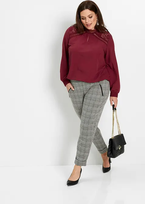 Pantalon jogger à carreaux Prince de Galles, bonprix