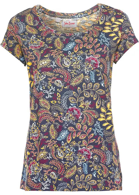 T-shirt coton imprimé, manches courtes, bonprix