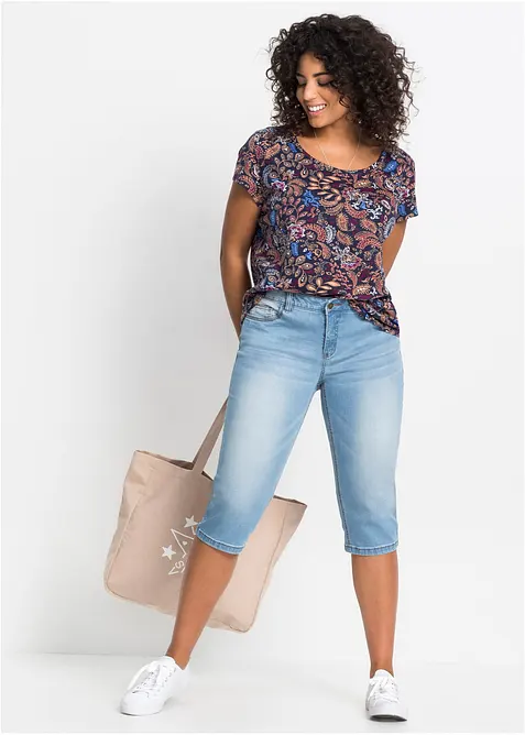 T-shirt coton imprim&eacute;, manches courtes, bonprix