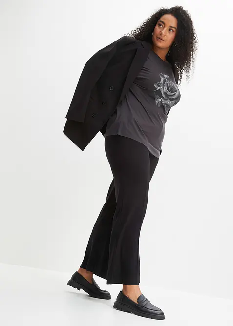 Pantalon large à pinces en viscose majoritaire, bonprix