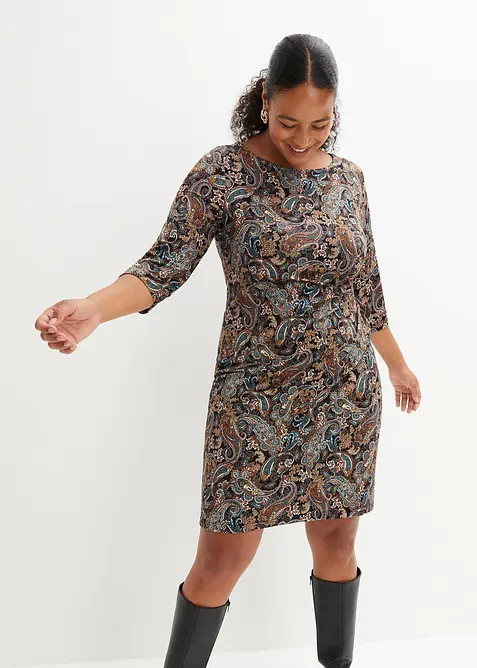 Robe en jersey &agrave; imprim&eacute; paisley, bonprix