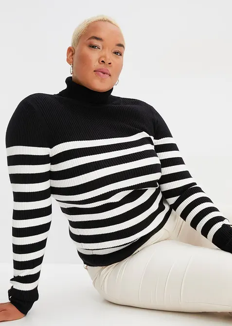 Pull col roulé en viscose mélangée, bonprix