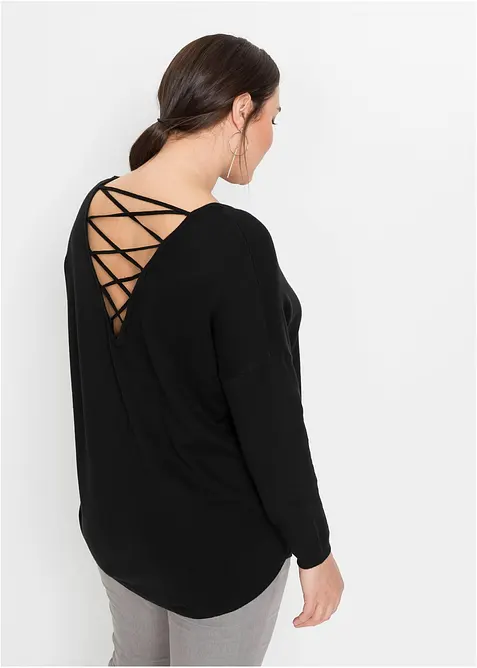 Pull en fine maille de viscose mélangée, bonprix