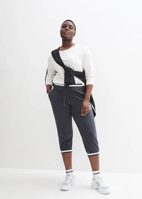 Pantalon de jogging, longueur 3/4, en coton extensible, bonprix